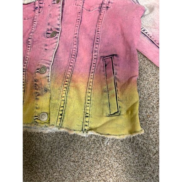 Wonder Nation tie-dyed denim jacket, girls size large - Picture 6 of 7